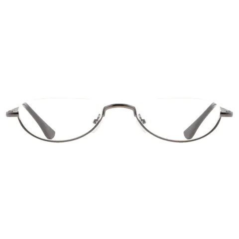 Oval Grey Reading Glasses