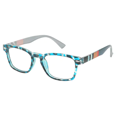 Square Blue Reading Glasses