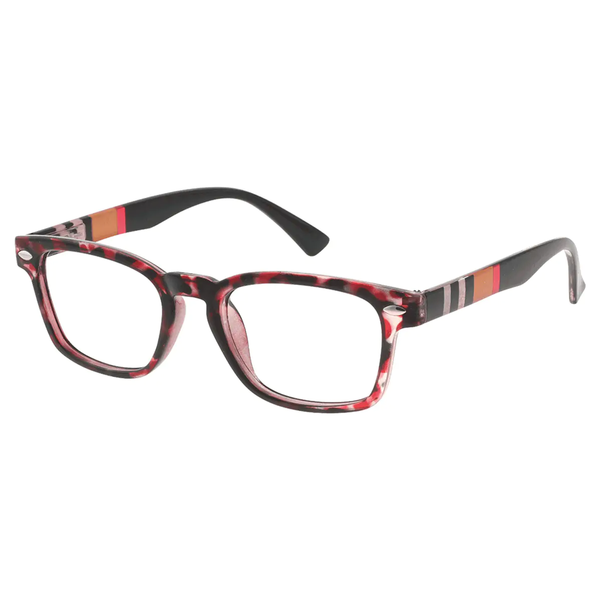 Square Red Reading Glasses