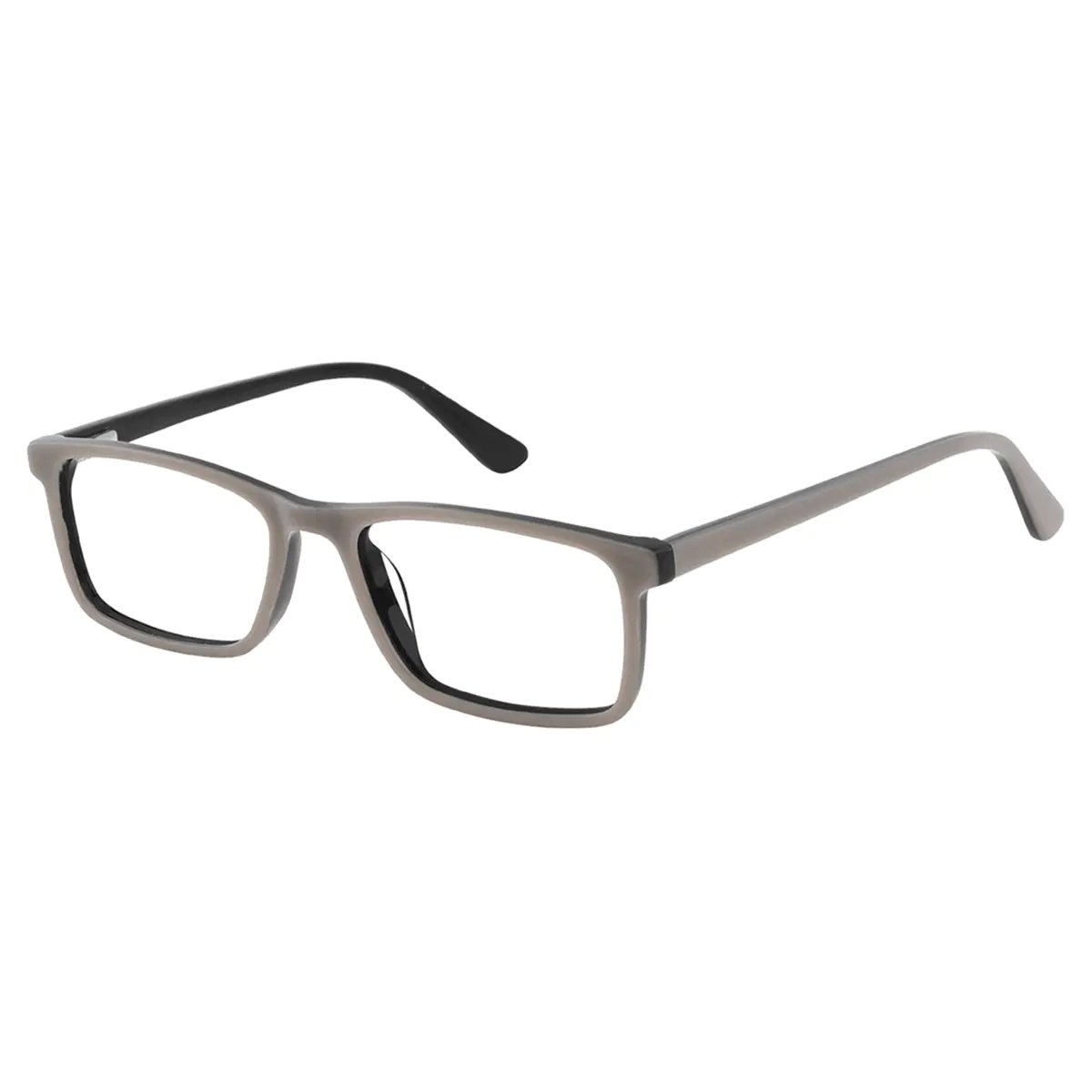 Rectangle Transparent Gray Eyeglasses