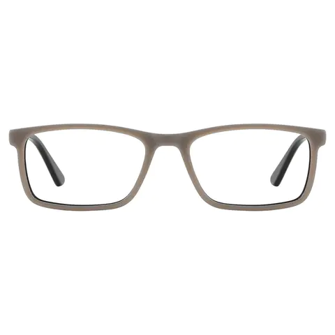 Rectangle Transparent Gray Eyeglasses