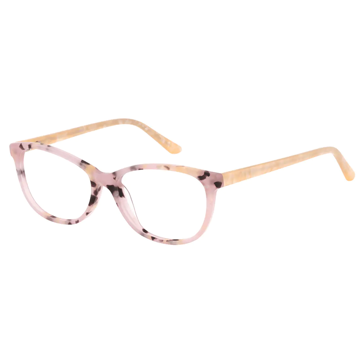 Oval Pink Tortoiseshell Eyeglasses
