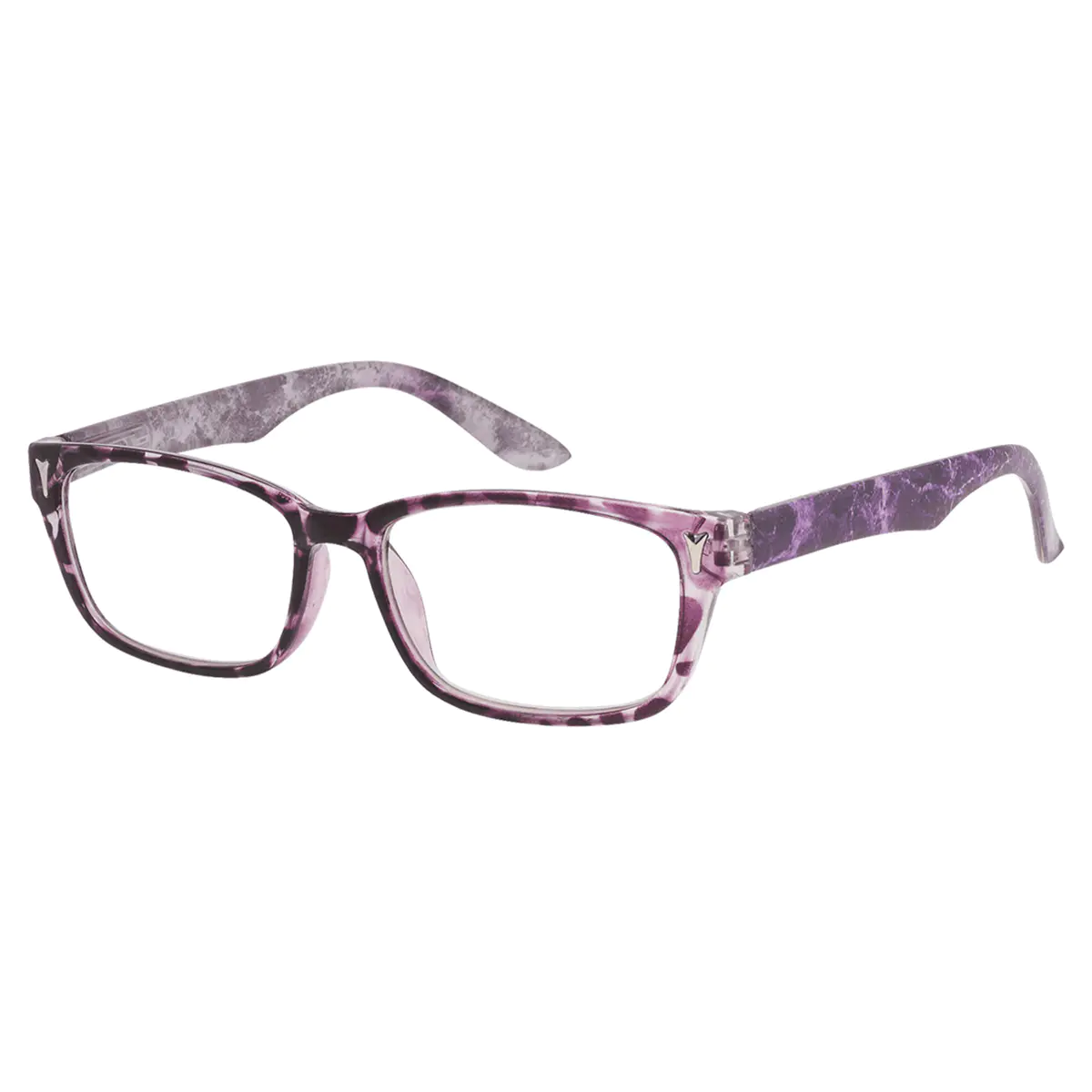 Rectangle Purple Reading Glasses