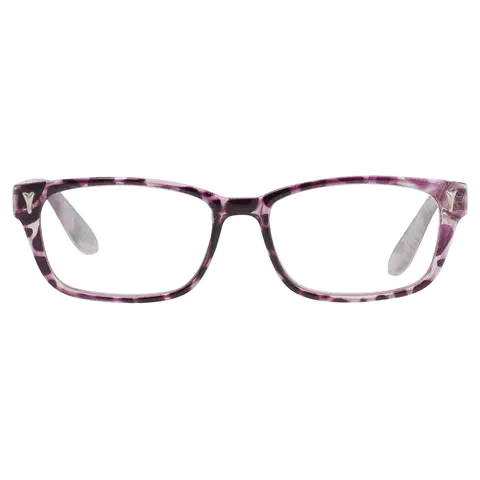 Rectangle Purple Reading Glasses