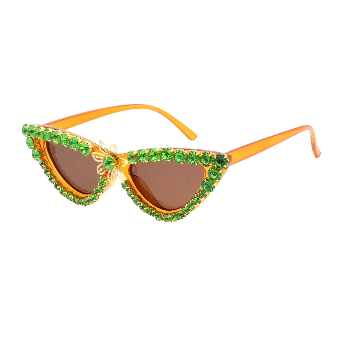Cat-eye Transparent Orange Sunglasses
