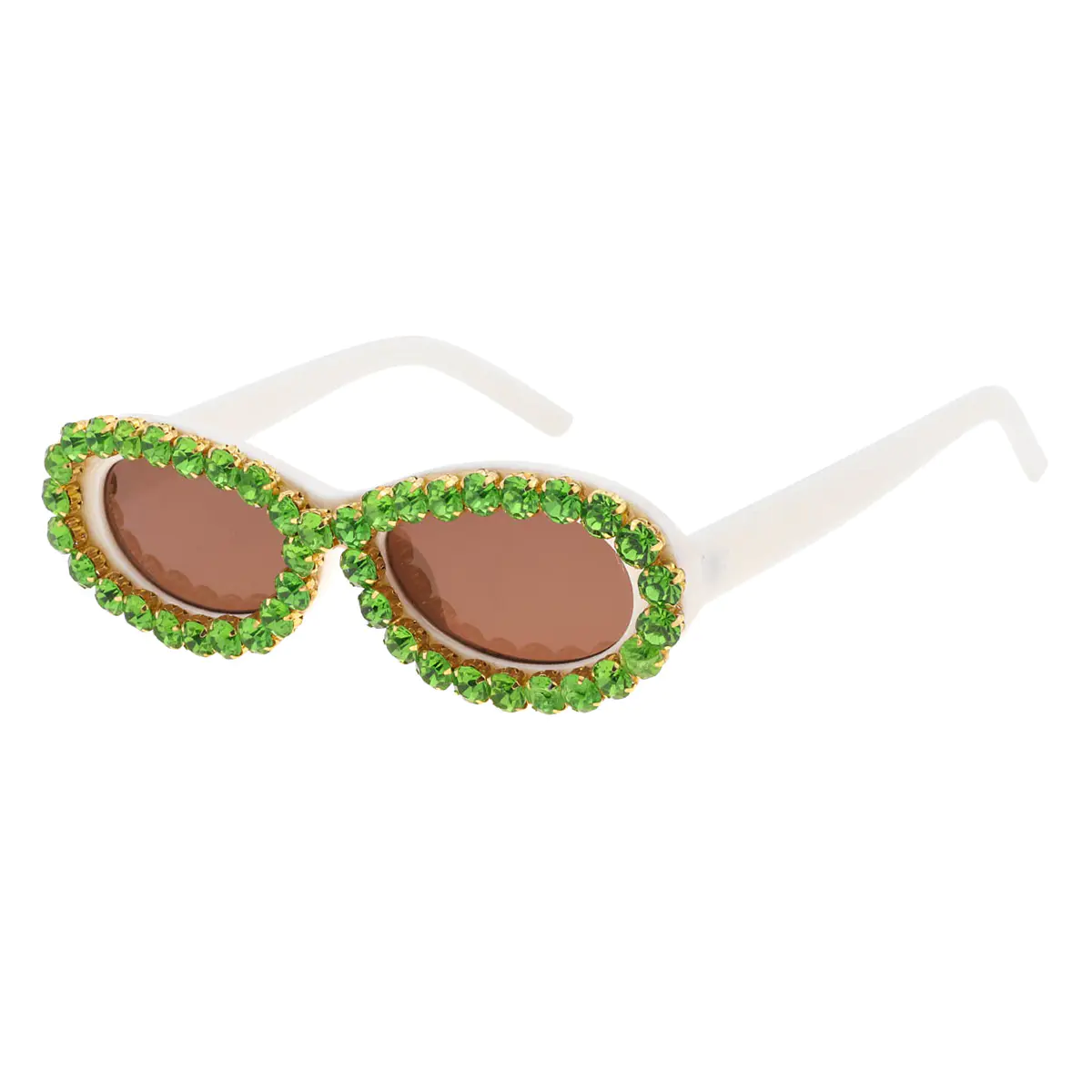 Oval White Sunglasses