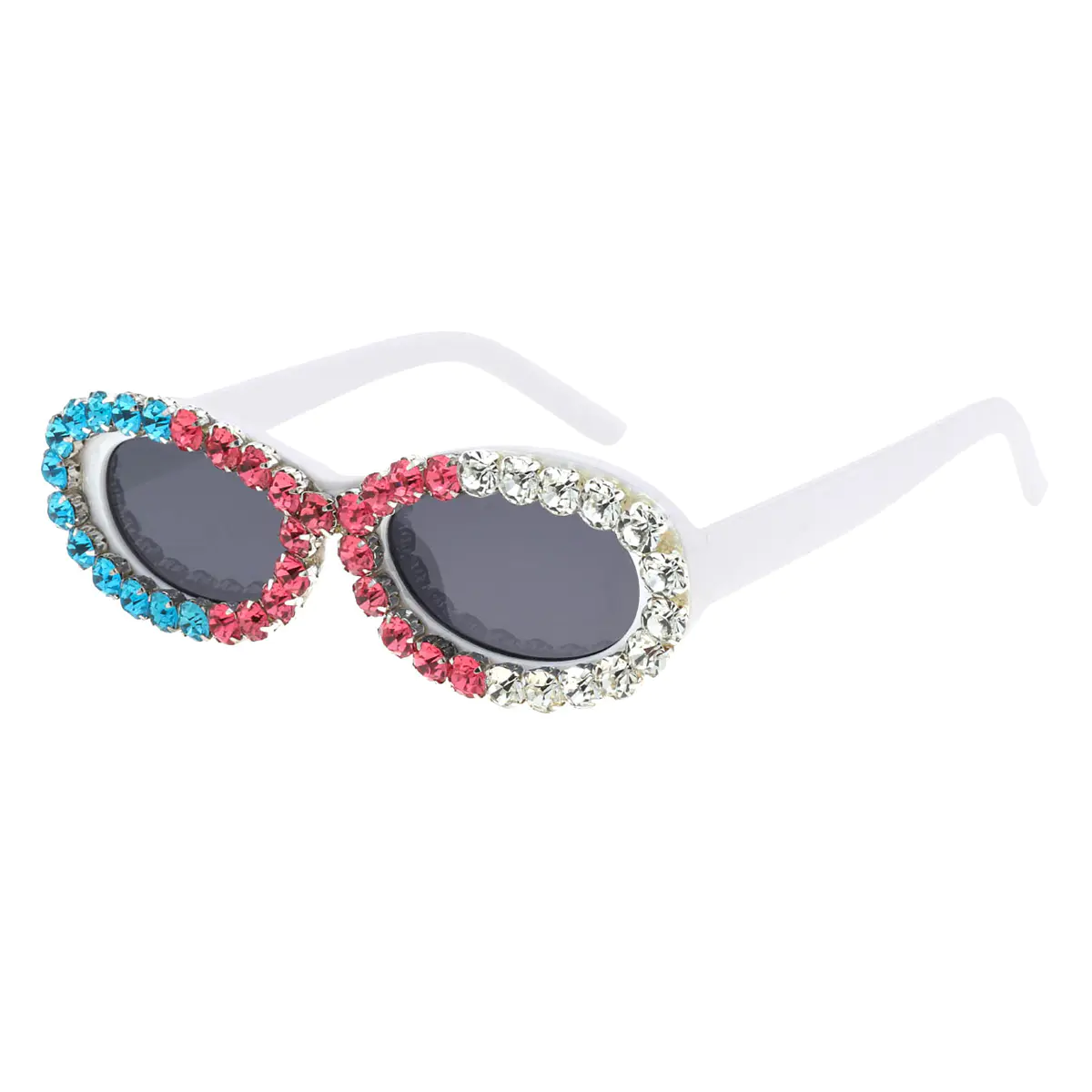 Oval White Sunglasses
