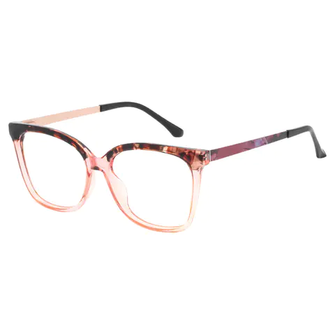 Square Tortoiseshell/Pink Eyeglasses