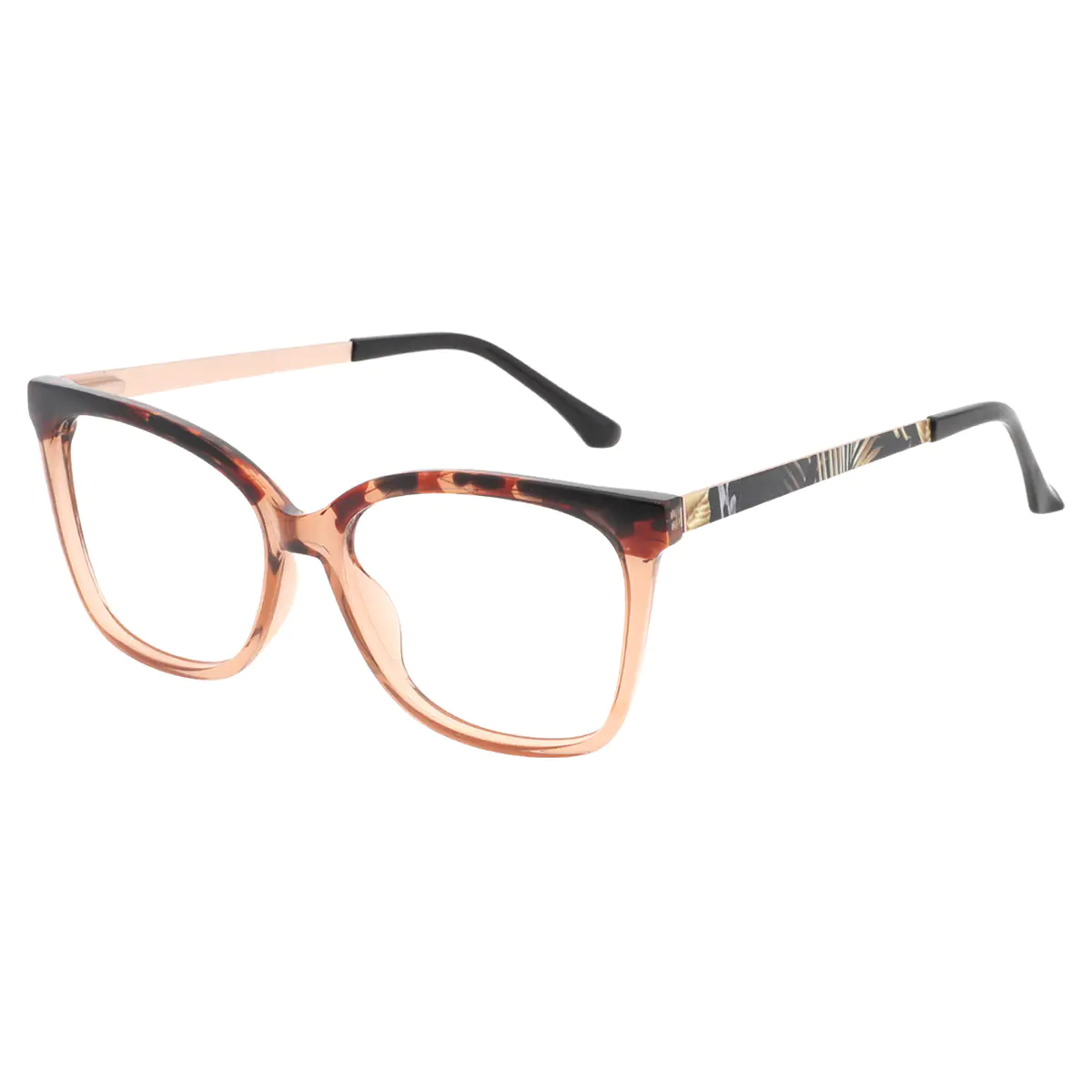 Square Tortoiseshell/Orange Eyeglasses