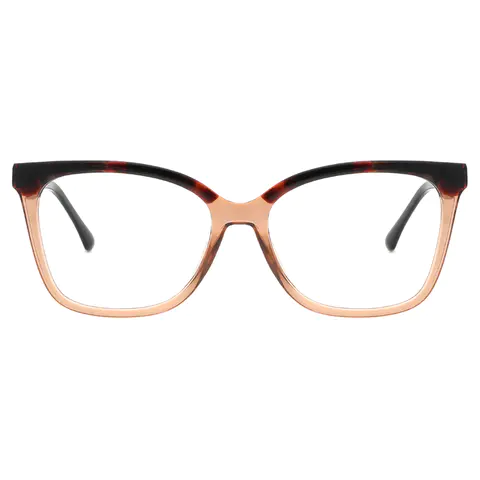 Square Tortoiseshell/Orange Eyeglasses