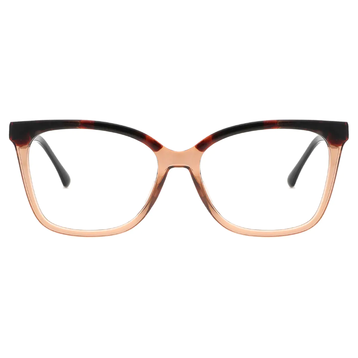Square Tortoiseshell/Orange Eyeglasses