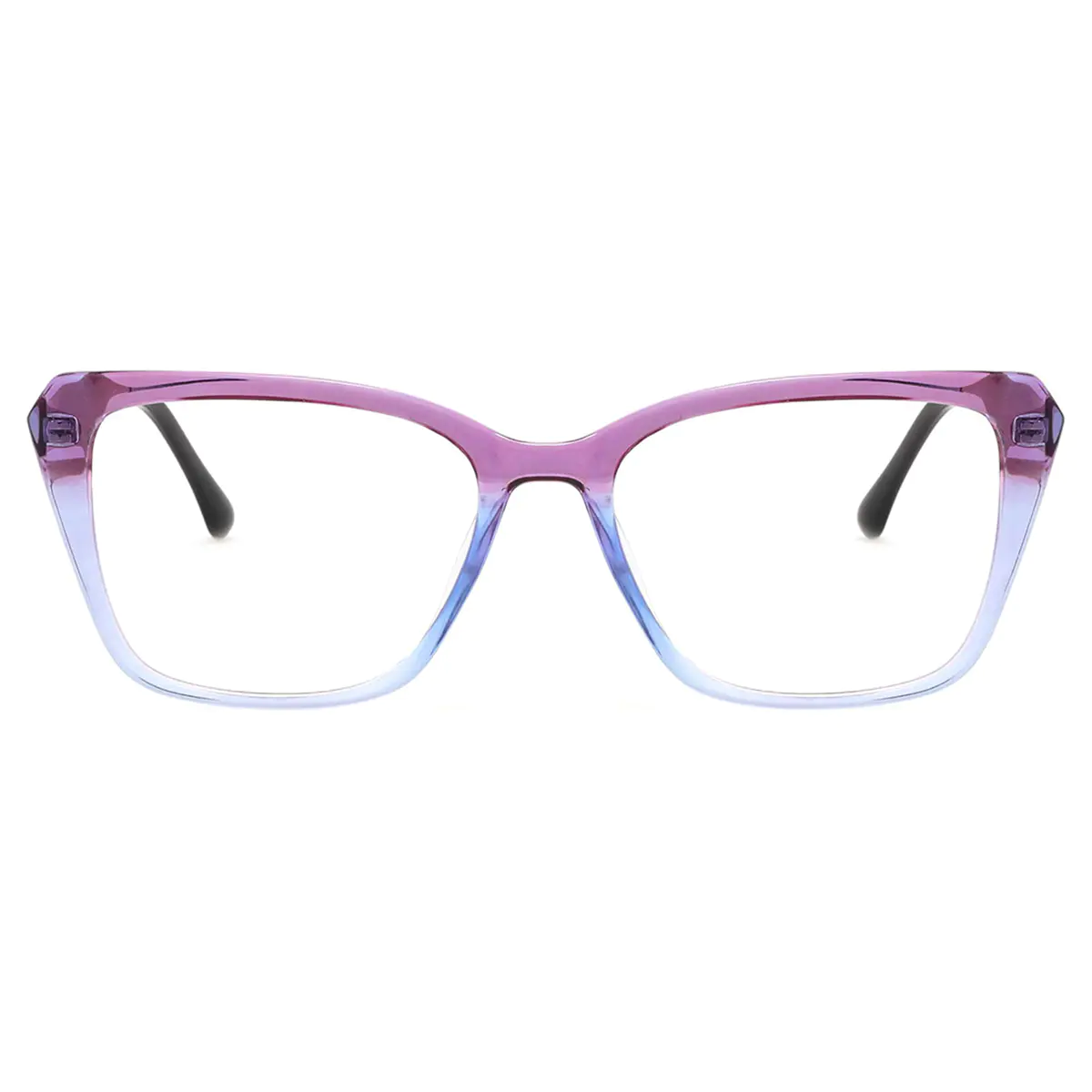 Square Transparent Purple/Transparent Blue Eyeglasses