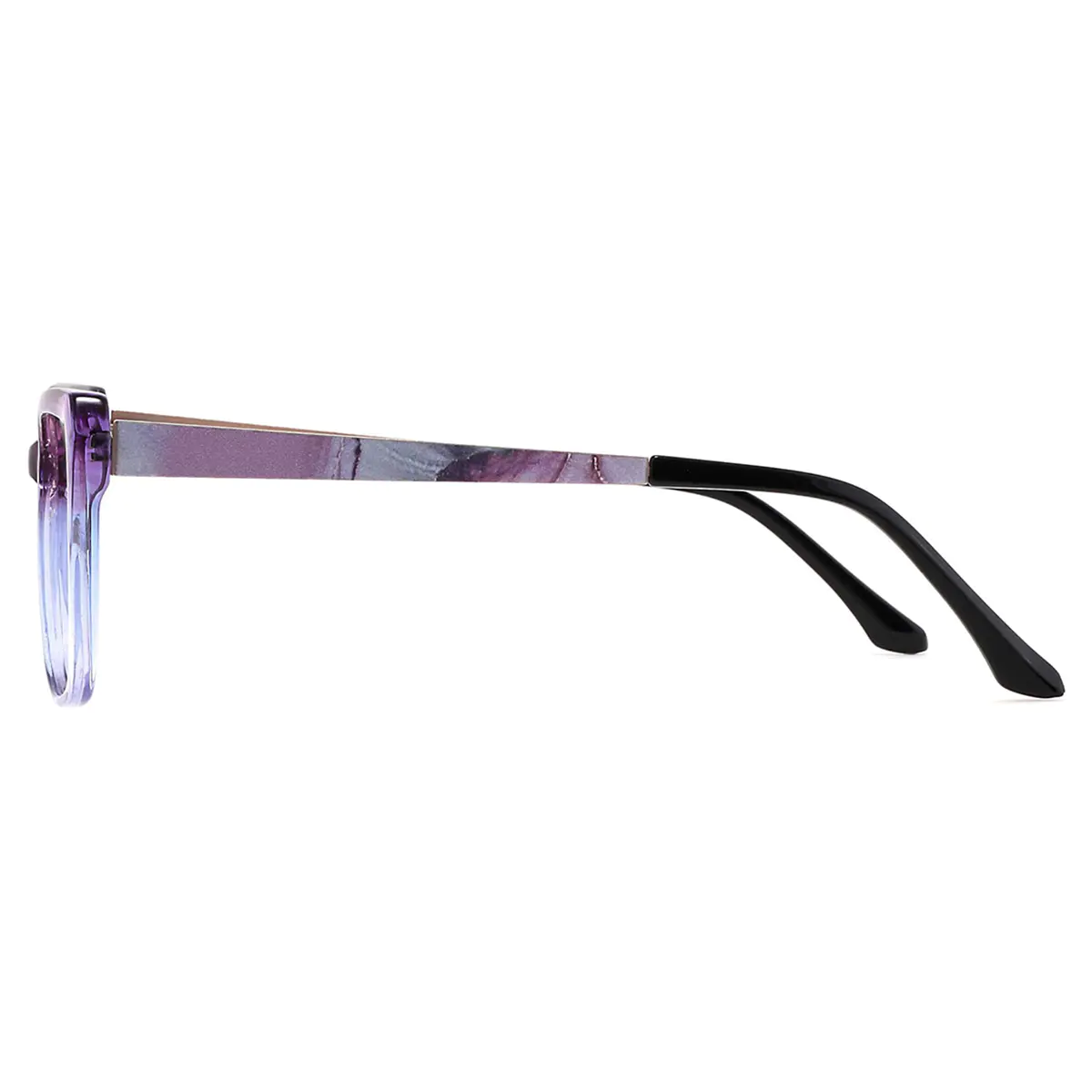 Square Transparent Purple/Transparent Blue Eyeglasses