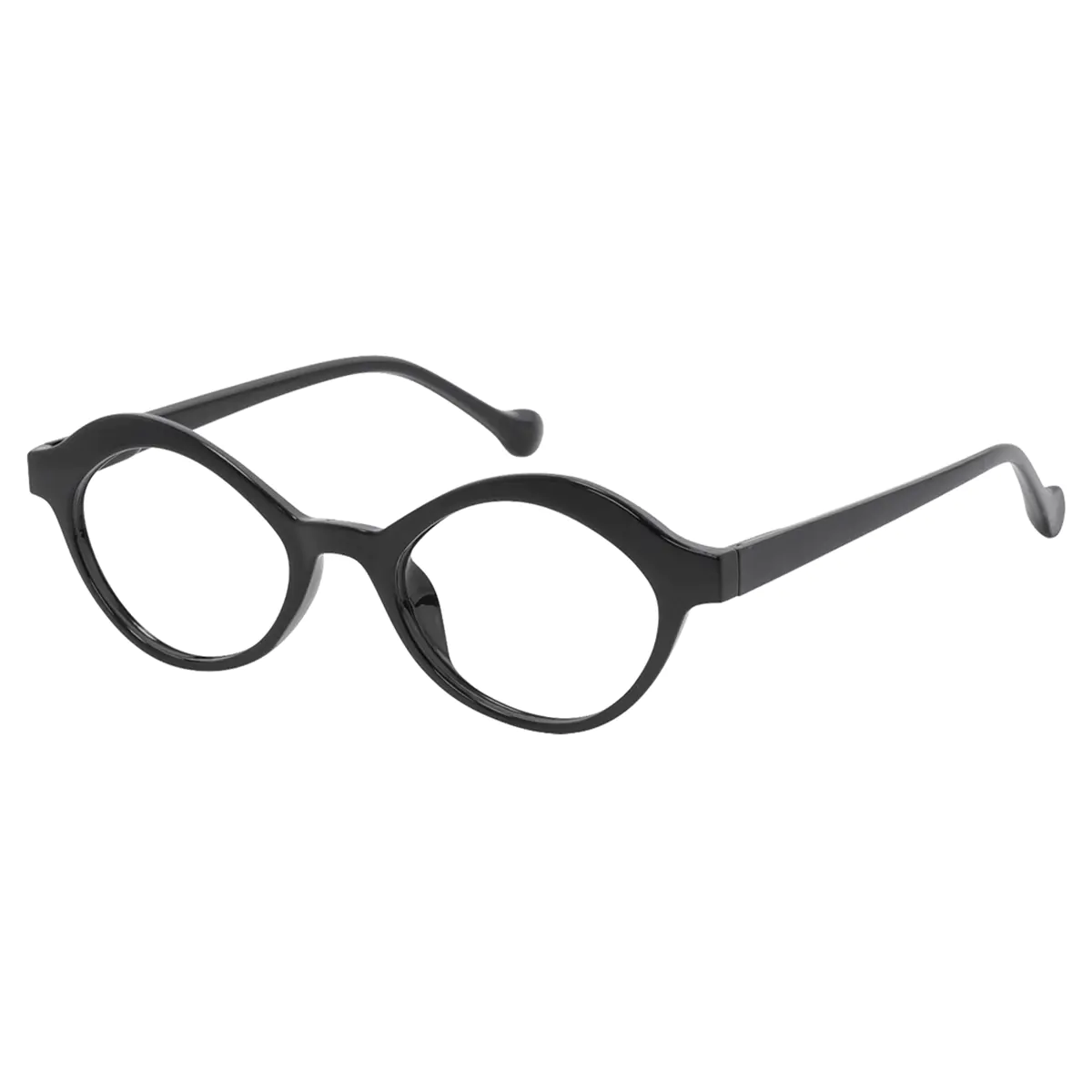 Oval Black Reading Glasses