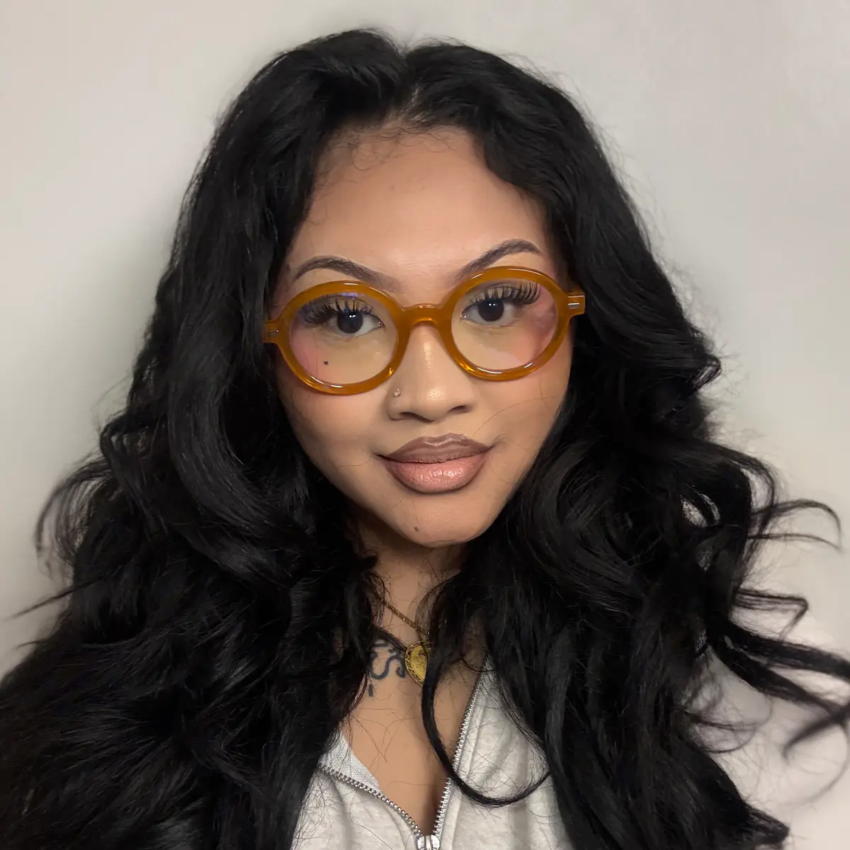 Round Orange Eyeglasses