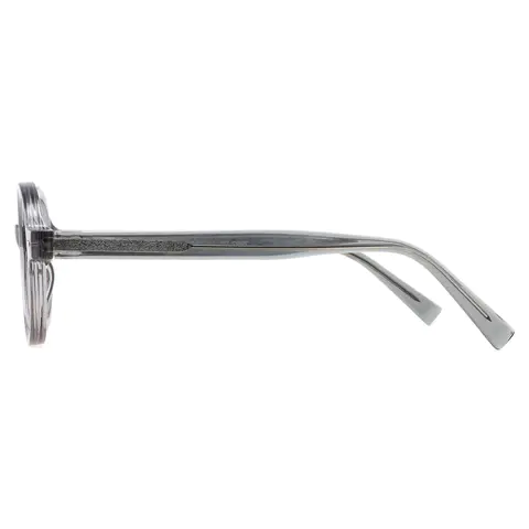 Round Transparent Gray Eyeglasses