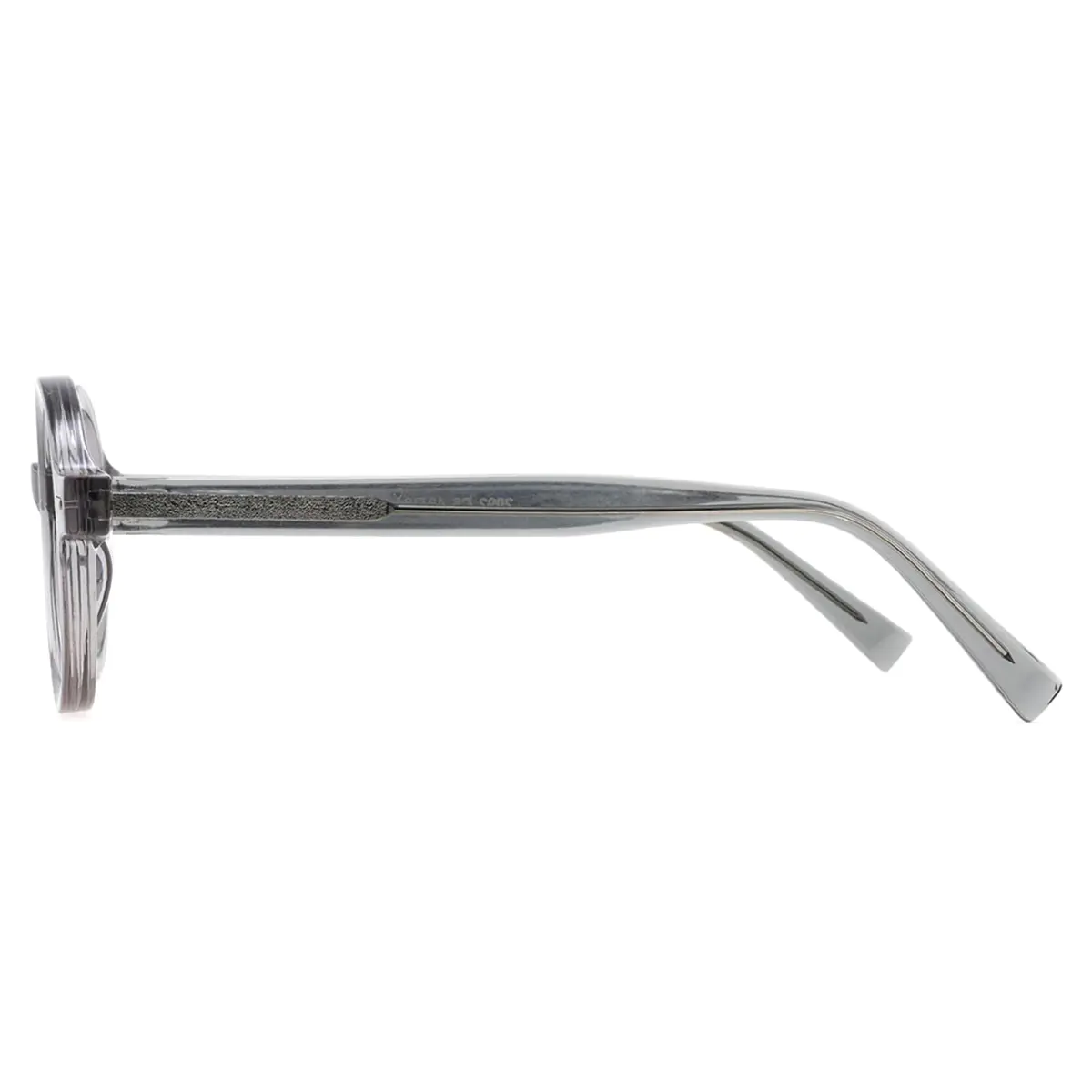 Round Transparent Gray Eyeglasses