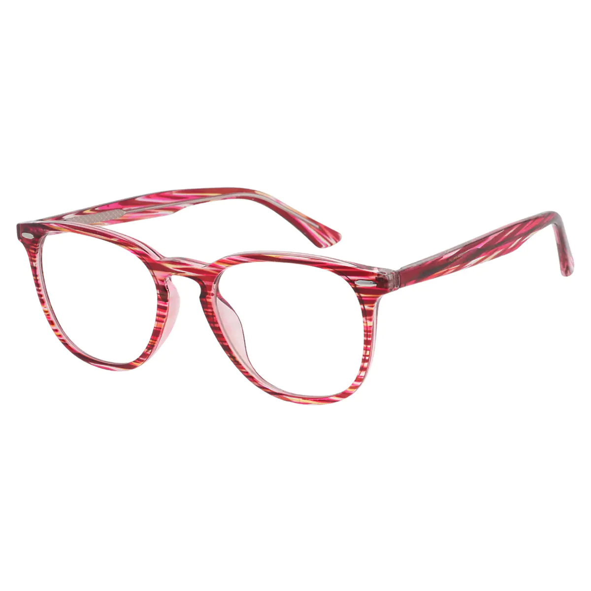 Oval Red Eyeglasses