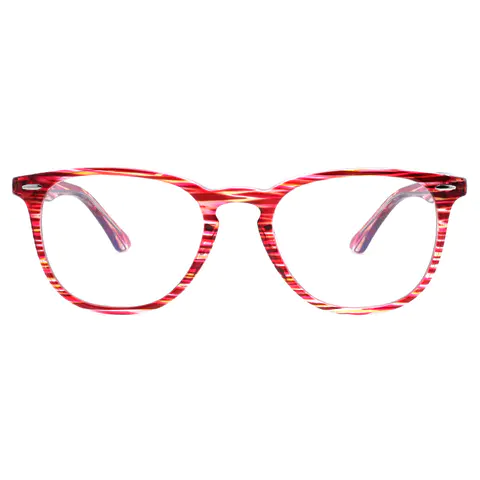 Oval Red Eyeglasses