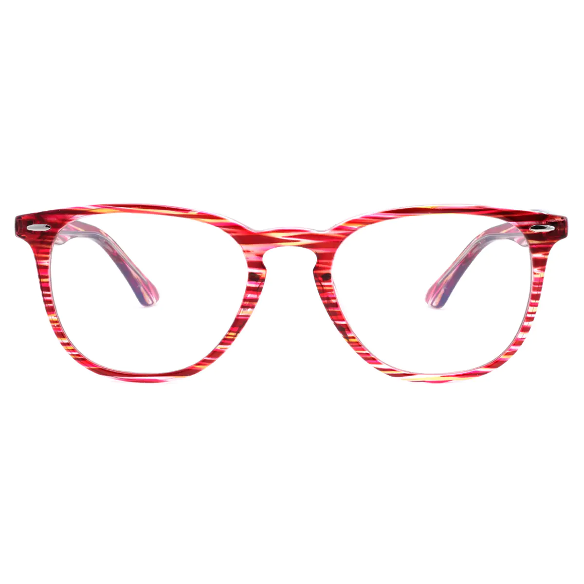 Oval Red Eyeglasses