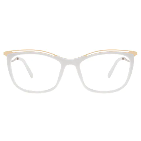 Rectangle White Eyeglasses