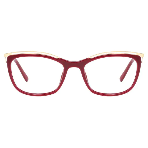 Rectangle Gold/Wine Eyeglasses