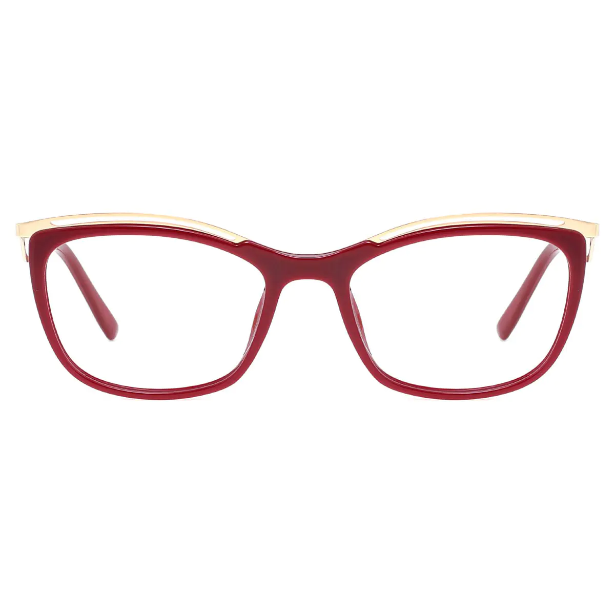 Rectangle Gold/Wine Eyeglasses