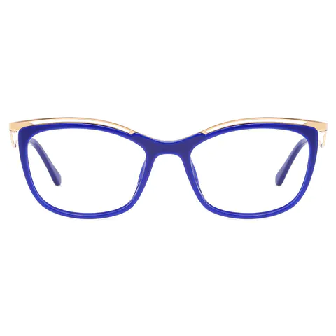 Rectangle Gold/Blue Eyeglasses