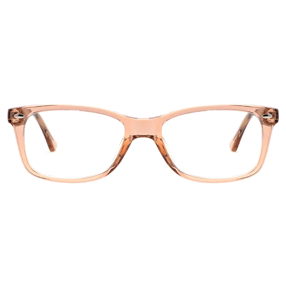 Rectangle Transparent Amber Eyeglasses