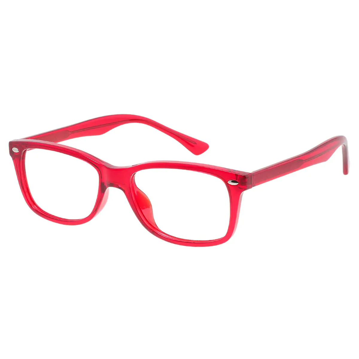 Rectangle Red Eyeglasses