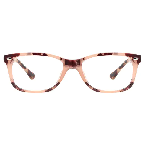 Rectangle Pink Tortoiseshell Eyeglasses