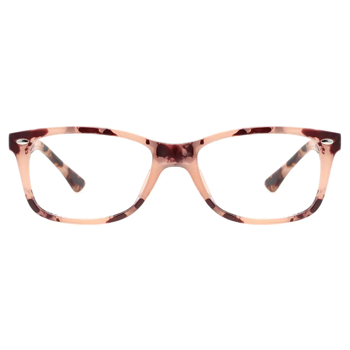 Rectangle Pink Tortoiseshell Eyeglasses