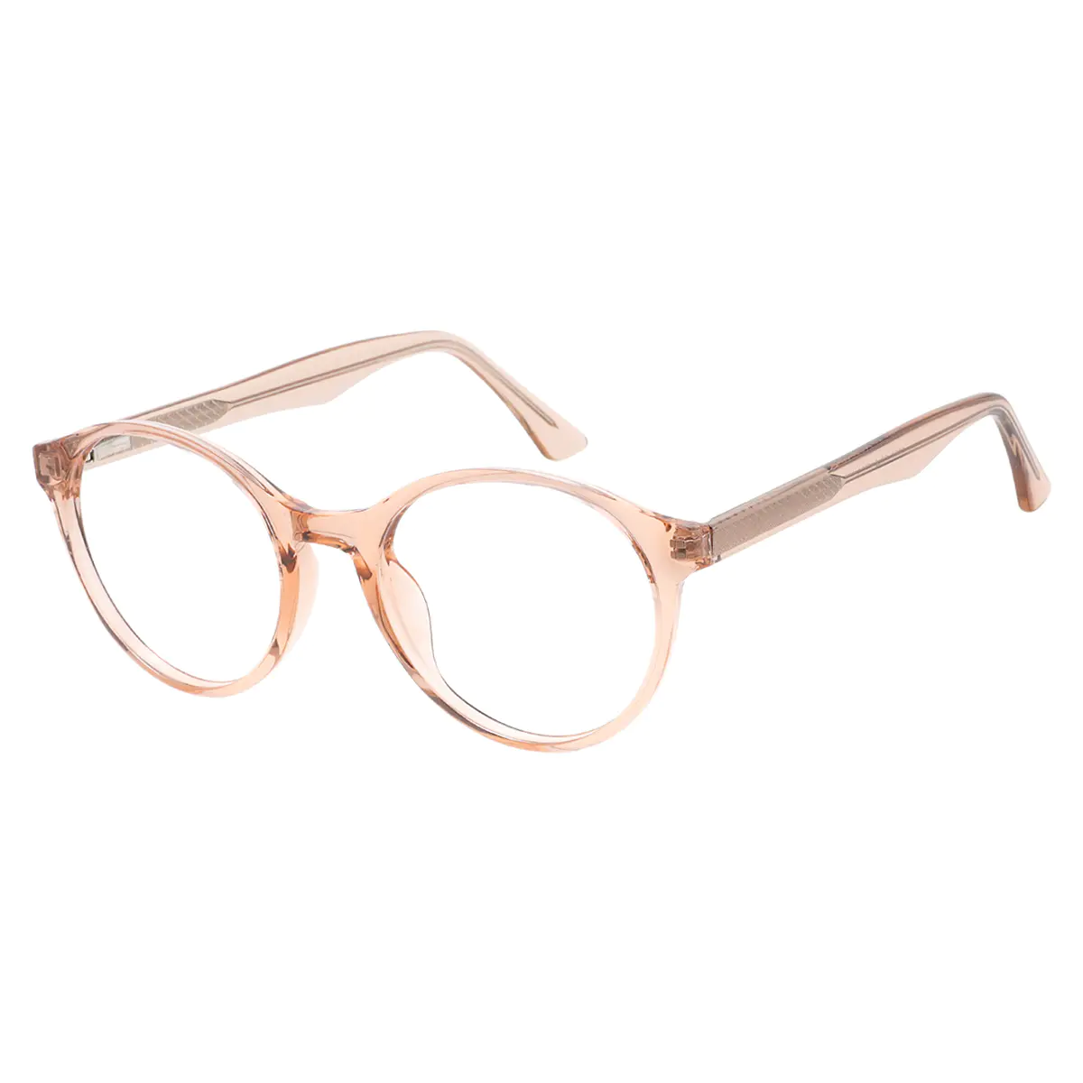 Oval Transparent Amber Eyeglasses