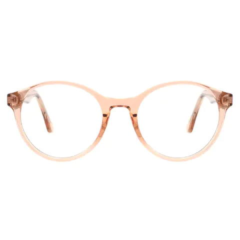 Oval Transparent Amber Eyeglasses