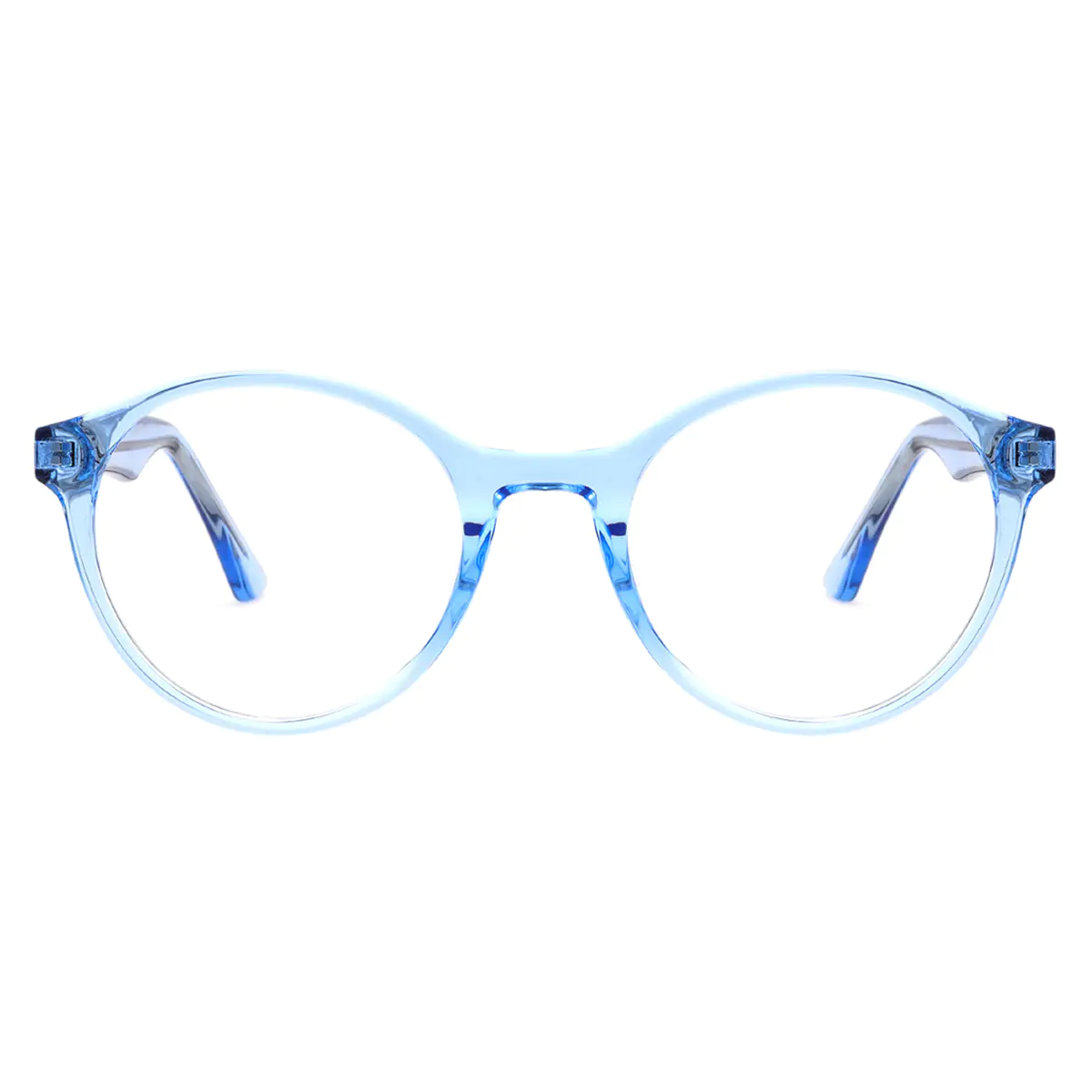 Oval Transparent Blue Eyeglasses