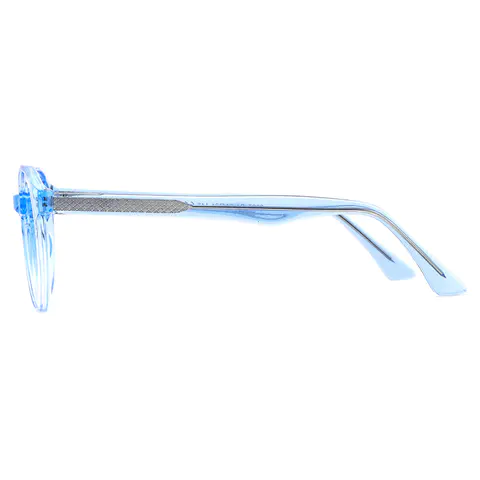 Oval Transparent Blue Eyeglasses