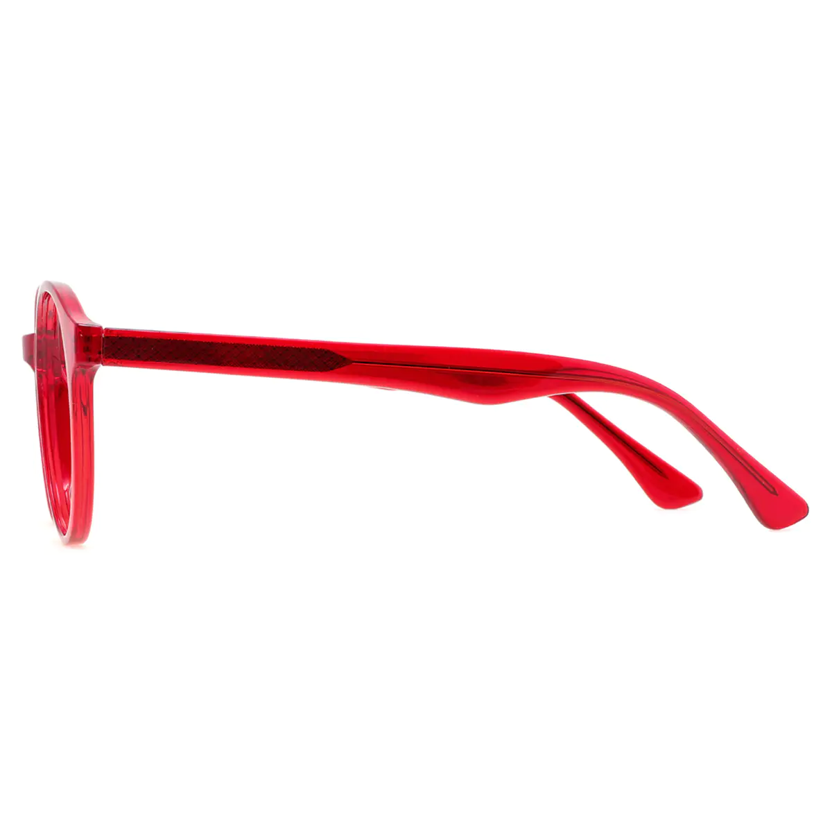 Oval Transparent Red Eyeglasses