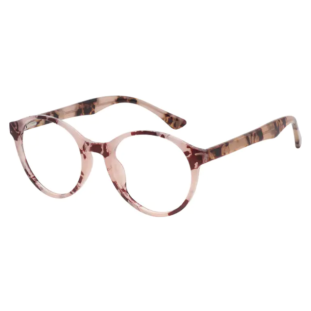 Oval Pink Tortoiseshell Eyeglasses