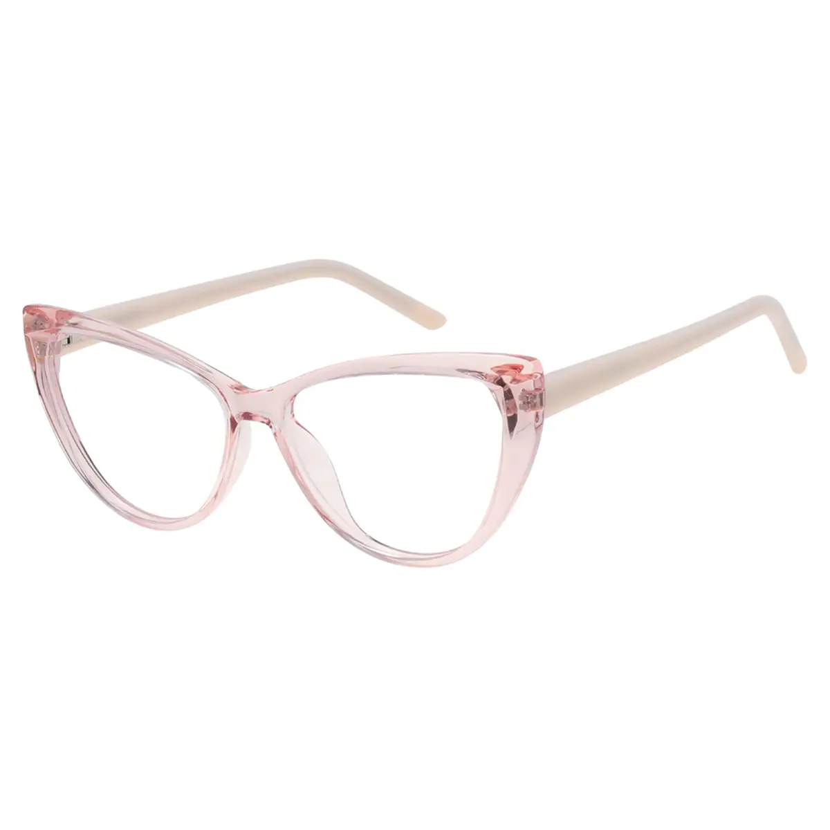 Cat-eye Transparent Pink Eyeglasses