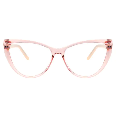 Cat-eye Transparent Pink Eyeglasses