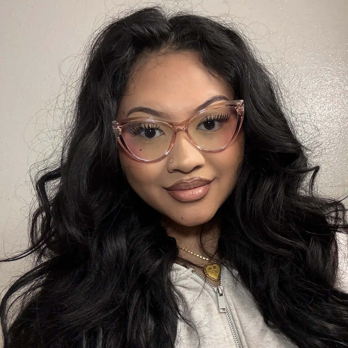 Cat-eye Transparent Pink Eyeglasses