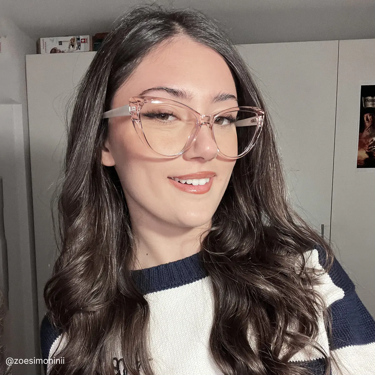 Cat-eye Transparent Pink Eyeglasses