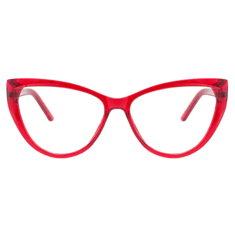 Cat-eye Transparent Red Eyeglasses