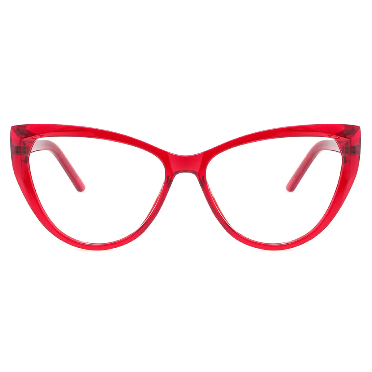 Cat-eye Transparent Red Eyeglasses