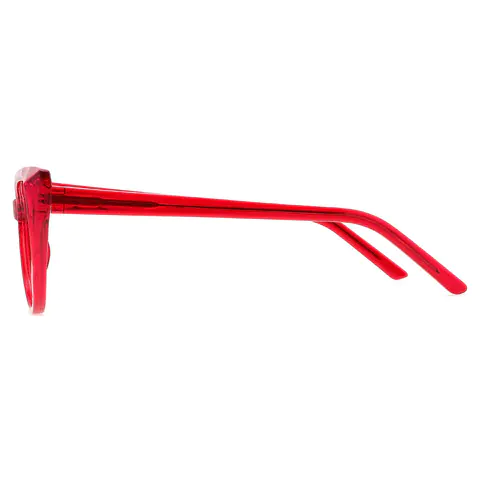 Cat-eye Transparent Red Eyeglasses