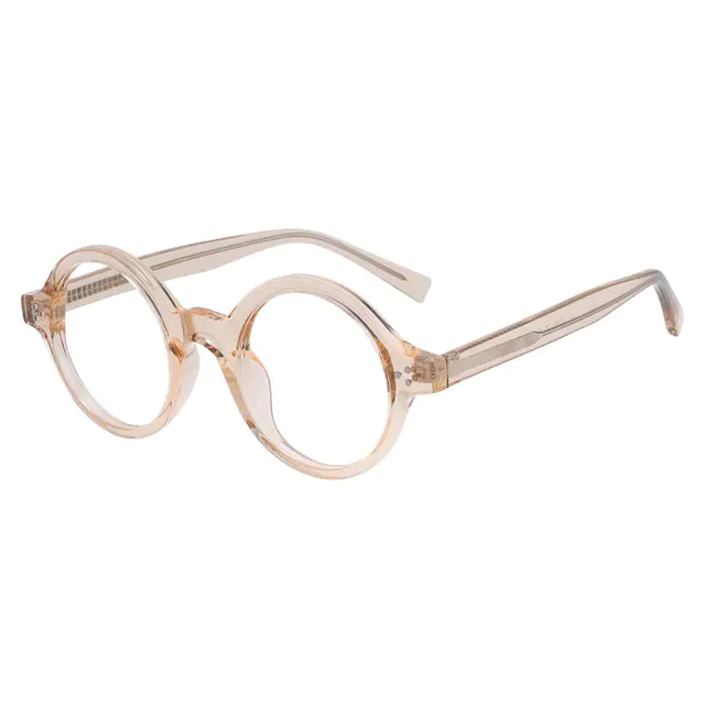 Round Transparent Amber Eyeglasses