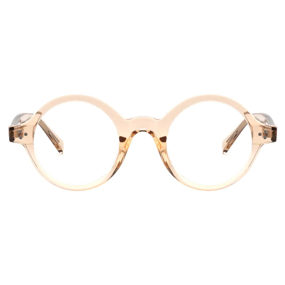 Round Transparent Amber Eyeglasses