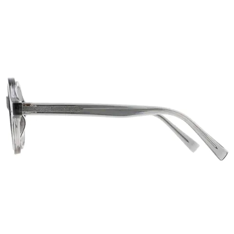 Round Transparent Gray Eyeglasses