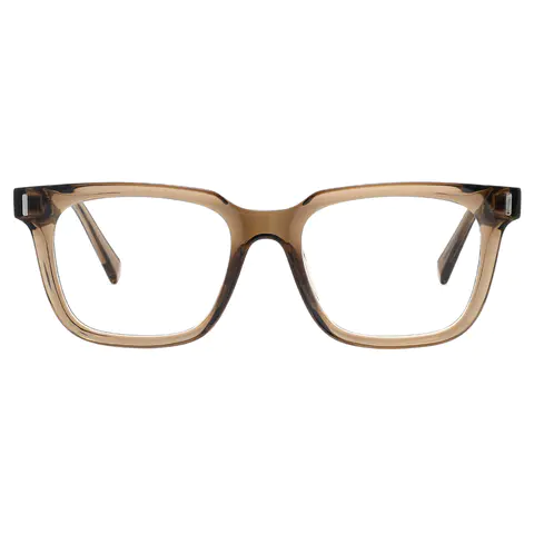 Square Transparent Brown Eyeglasses
