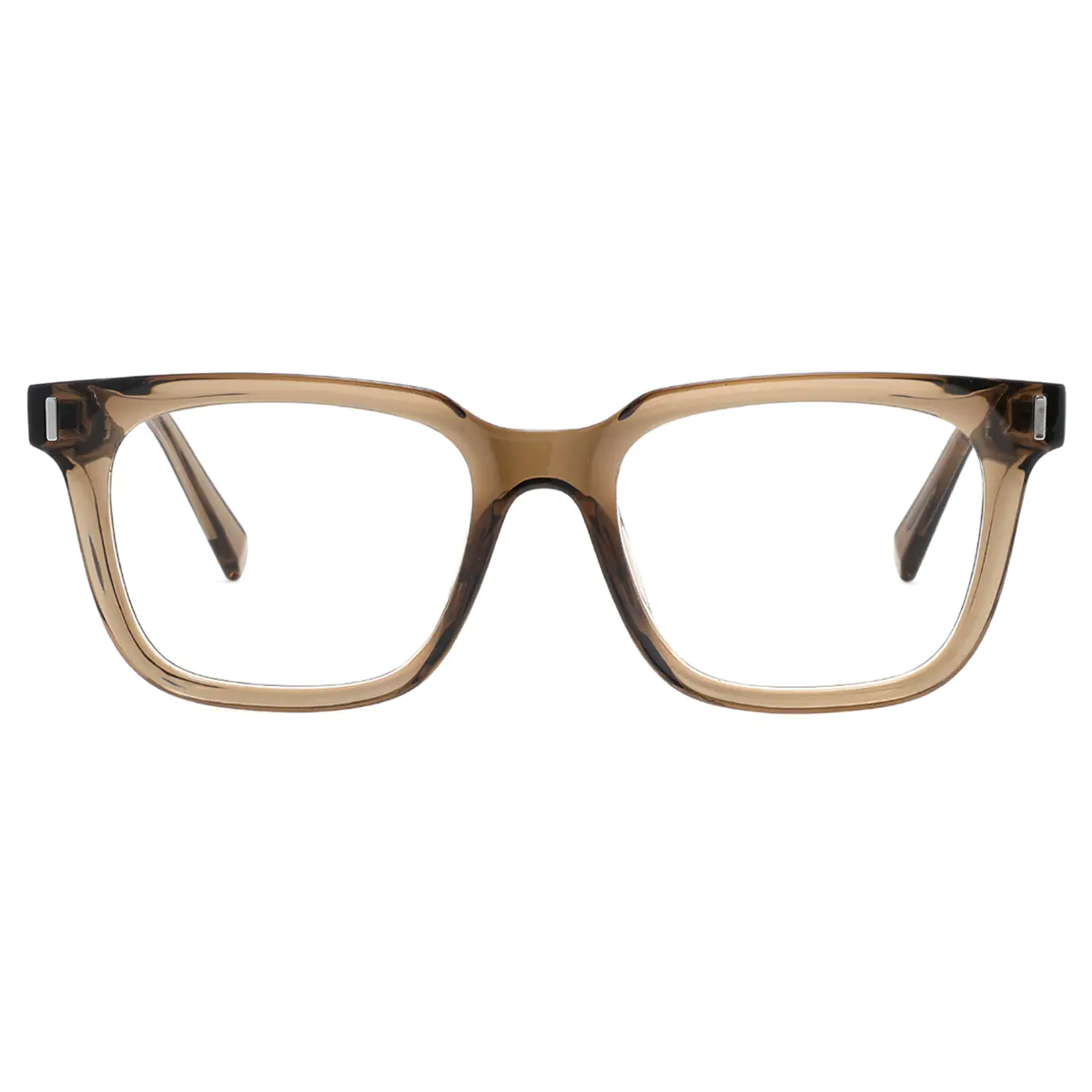 Square Transparent Brown Eyeglasses